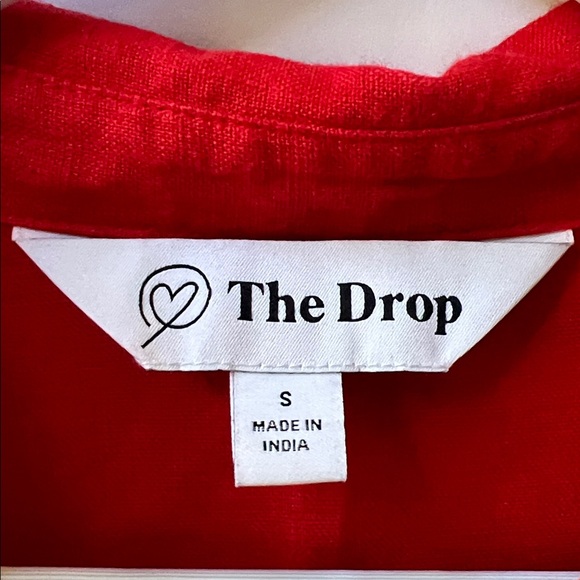 The Drop Fiona 100% Linen Midi Shirt Dress in Flame Red, Women’s Size Small - Picture 4 of 8